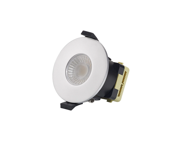 C-Lighting Vauxhall 8W Dimmable CCT LED Fire Rated Downlight Platinum Silver Fascia IP65 - 61015