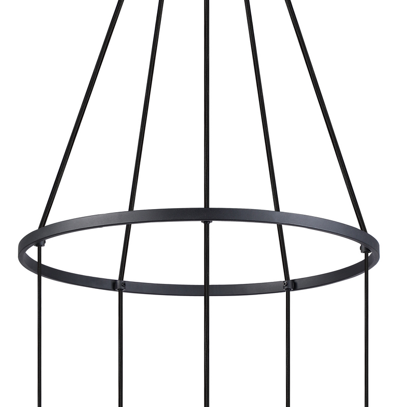 Load image into Gallery viewer, C-Lighting Hektor Ring Pendant With 16cm x 14cm Shade, 5 Light E27, Sand Black/Light Grey/Silver Metal Shade - 60913
