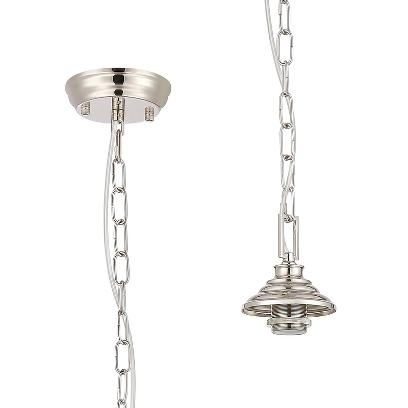 Load image into Gallery viewer, C-Lighting Nash 11cm Single Pendant (FRAME ONLY), 1 x E27, Polished Nickel - 61577
