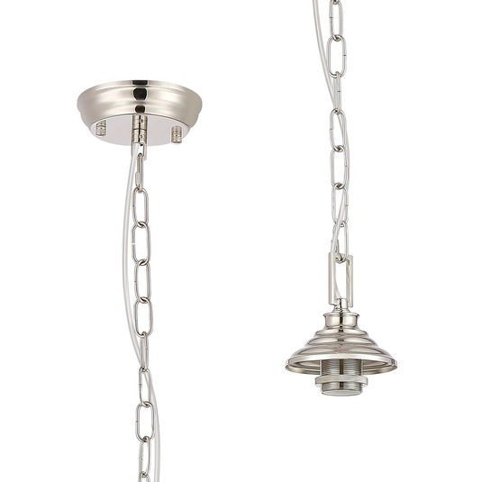 C-Lighting Nash 11cm Single Pendant (FRAME ONLY), 1 x E27, Polished Nickel - 61577