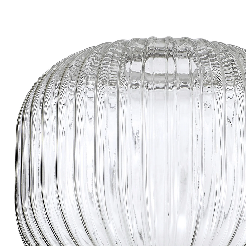 Load image into Gallery viewer, C-Lighting Chisel 16x13cm Pumpkin Shaped Ribbed Glass, Clear - 57243
