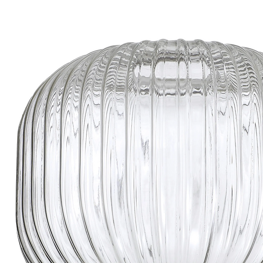 C-Lighting Chisel 16x13cm Pumpkin Shaped Ribbed Glass, Clear - 57243