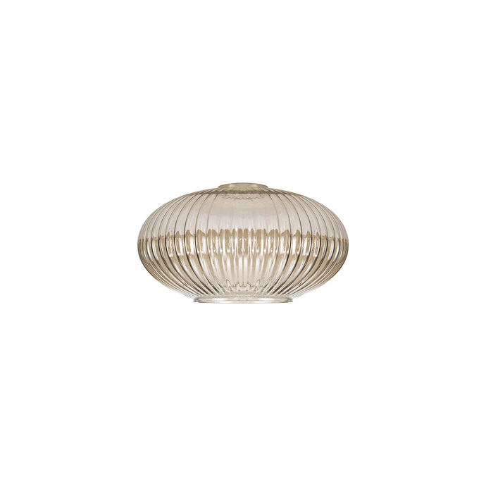 C-Lighting Chisel 20cm Oval Sphere Ribbed Glass, Champagne - 52100