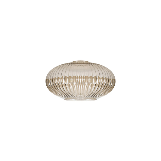 C-Lighting Chisel 20cm Oval Sphere Ribbed Glass, Champagne - 52100