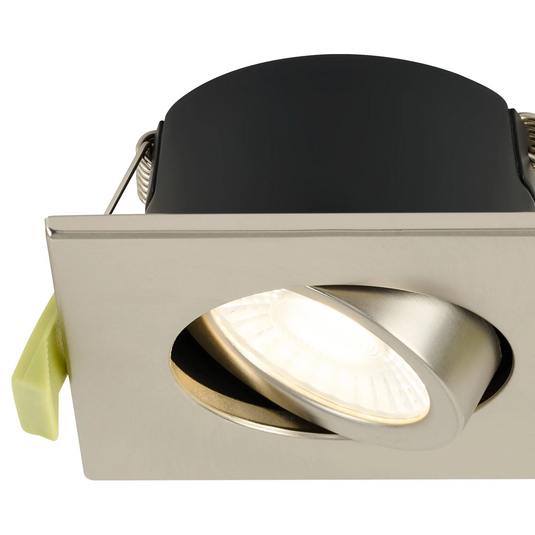C-Lighting Molly 4/6/8W, Triac Dimmable 4CCT LED Fire Rated Downlight, Satin Nickel Square Tilt - 72992
