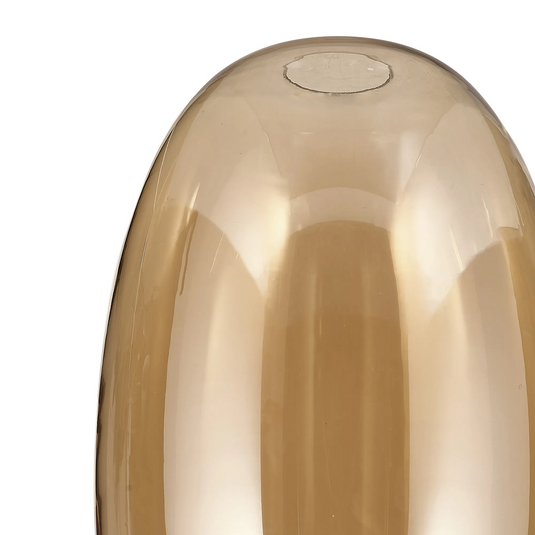 C-Lighting Budapest 200mm x 300mm Amber Plated Slim Curved Trapezium Glass Shade - 61631