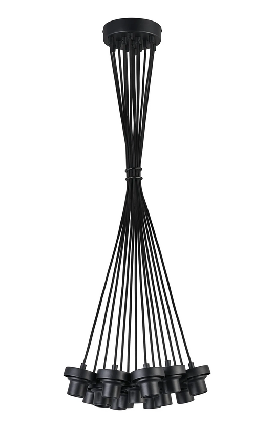 C-Lighting Budapest Satin Black 13 Light E27 2m Cluster Pendant (FRAME ONLY) Suitable For A Vast Selection Of Glass Shades - 61660