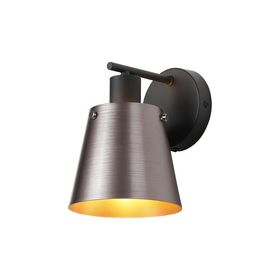 Load image into Gallery viewer, C-Lighting Hektor Wall Light Switched With 16cm x 14cm Shade, 1 Light E27, Sand Black/Brown/Copper Metal Shade - 60824
