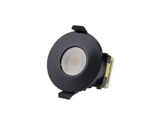 C-Lighting Vauxhall 8W Dimmable CCT LED Fire Rated Downlight Gloss Black Fascia IP65 - 61721