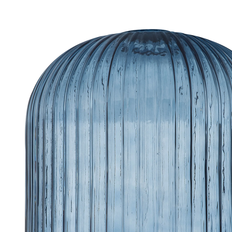 Load image into Gallery viewer, C-Lighting Chisel 20cm Tubular Ribbed Glass, Petrol Blue - 42744
