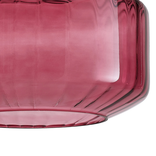 C-Lighting Budapest 300mm x 165mm Purple Chamfered Round Rippled Glass Shade - 57092