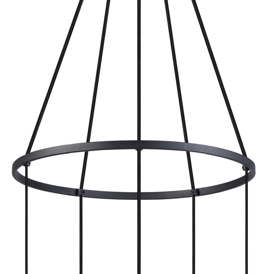 C-Lighting Hektor Ring Pendant With 16cm x 14cm Shade, 5 Light E27, Sand Black/Black/Gold Metal Shade - 60910