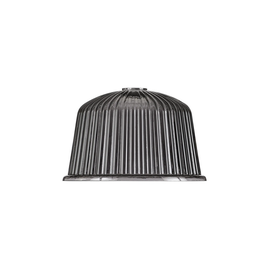 C-Lighting Budapest 280mm x 175mm Smoke Plate Ribbed Dome Glass Shade - 61618