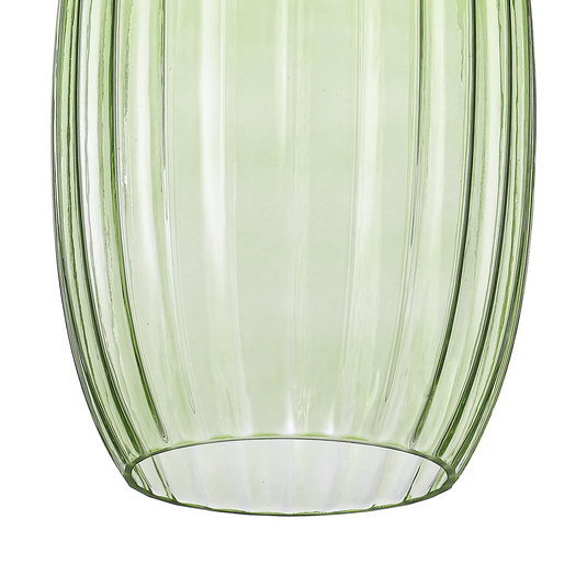 C-Lighting Budapest 180mm x 290mm Green Ribbed Tubular Glass Shade  - 57212