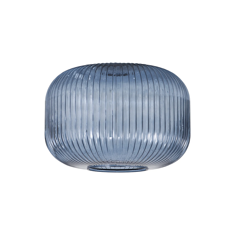 Load image into Gallery viewer, C-Lighting Chisel 30cm Round Ribbed Glass, Petrol Blue - 42742
