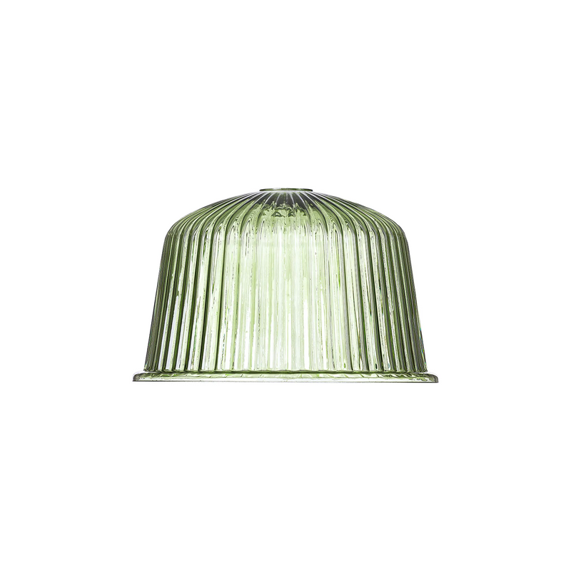 Load image into Gallery viewer, C-Lighting Budapest 280mm x 175mm Green Ribbed Dome Glass Shade - 61617
