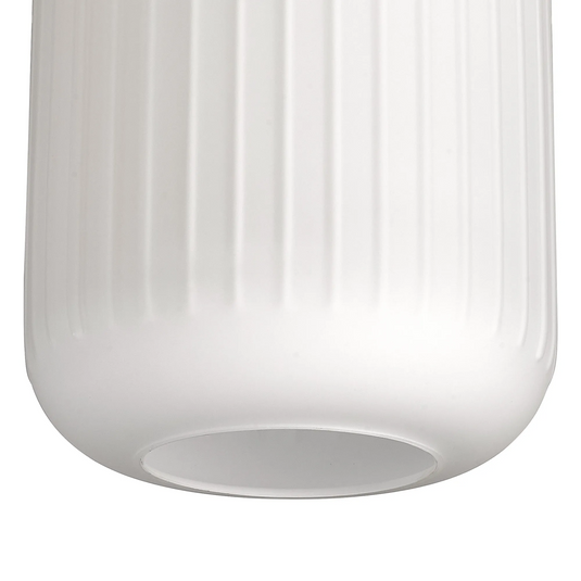 C-Lighting Budapest 200mm x 255mm Opal Ribbed Cylinder Glass Shade  - 58249