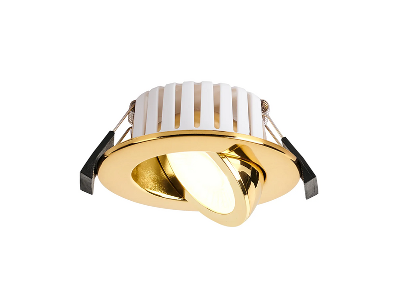 Load image into Gallery viewer, C-Lighting Francisco , Triac Dimmable CCT LED Fire Rated Adjustable Downlight, Brass, Cut Out: 70mm, 700lm, 60°, DRIVER INC., IP65 - 61550
