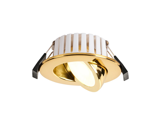 C-Lighting Francisco , Triac Dimmable CCT LED Fire Rated Adjustable Downlight, Brass, Cut Out: 70mm, 700lm, 60°, DRIVER INC., IP65 - 61550