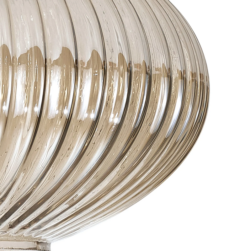 Load image into Gallery viewer, C-Lighting Chisel 20cm Oval Sphere Ribbed Glass, Champagne - 52100
