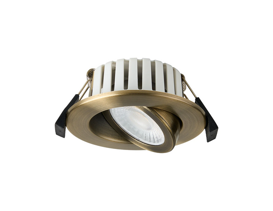 C-Lighting Francisco , Triac Dimmable CCT LED Fire Rated Adjustable Downlight, Antique Brass, Cut Out: 70mm, 700lm, 60°, DRIVER INC., IP65 - 61553