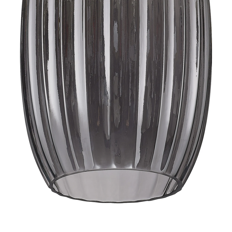 Load image into Gallery viewer, C-Lighting Budapest 180mm x 290mm Smoke Plate Ribbed Tubular Glass Shade  - 57214
