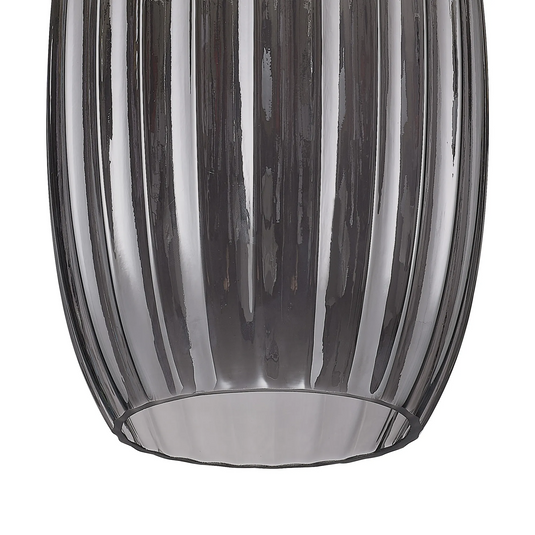 C-Lighting Budapest 180mm x 290mm Smoke Plate Ribbed Tubular Glass Shade  - 57214