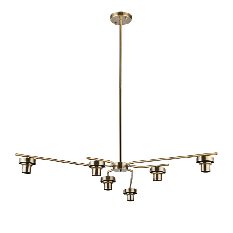 Load image into Gallery viewer, C-Lighting Budapest Antique Brass 6 Light E27 Fixed Linear Pendant (FRAME ONLY), Suitable For A Vast Selection Of Glass Shades - 61647
