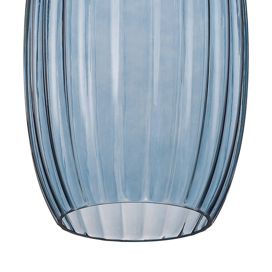 C-Lighting Budapest 180mm x 290mm Petrol Blue Ribbed Tubular Glass Shade  - 57213