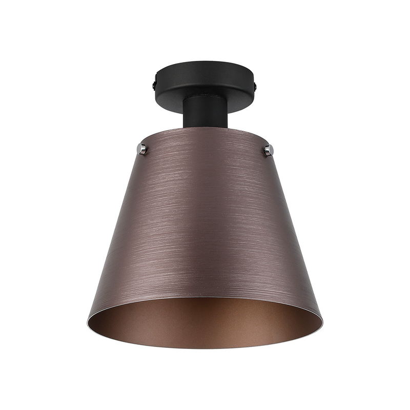 Load image into Gallery viewer, C-Lighting Hektor Ceiling Light With 23cm x 18cm Shade, 1 Light E27, Sand Black/Brown/Copper Metal Shade - 60858
