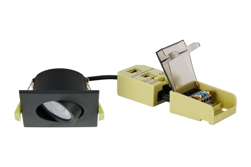 Load image into Gallery viewer, C-Lighting Molly 4/6/8W, Triac Dimmable 4CCT LED Fire Rated Downlight, Black Square Tilt - 72990
