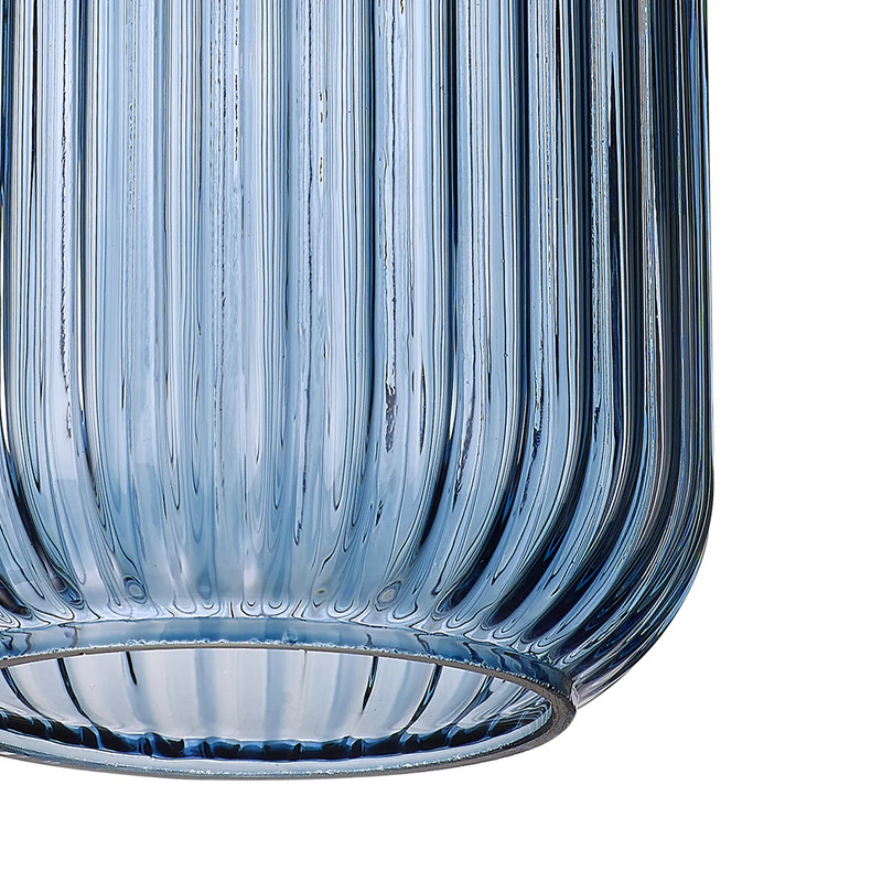 Load image into Gallery viewer, C-Lighting Chisel 14cm Tubular Ribbed Glass, Petrol Blue - 57224
