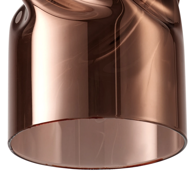 Load image into Gallery viewer, C-Lighting Budapest 120 x 220mm Twisted Cylinder copper Glass Shade c/w Polished Chrome 3 Rod Suspension Plate - 61640
