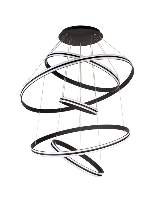 C-Lighting Circles Pendant, 5 Tier 150W LED, 4000K, 6800lm, Triac Dimmable, Graphite, 3yrs Warranty - 60842