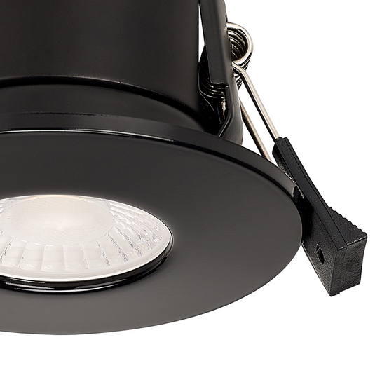 C-Lighting Vauxhall 8W Dimmable CCT LED Fire Rated Downlight Gloss Black Fascia IP65 - 61721