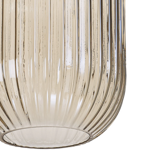 C-Lighting Chisel 14x19.7cm Almond Ribbed Glass, Champagne - 57234