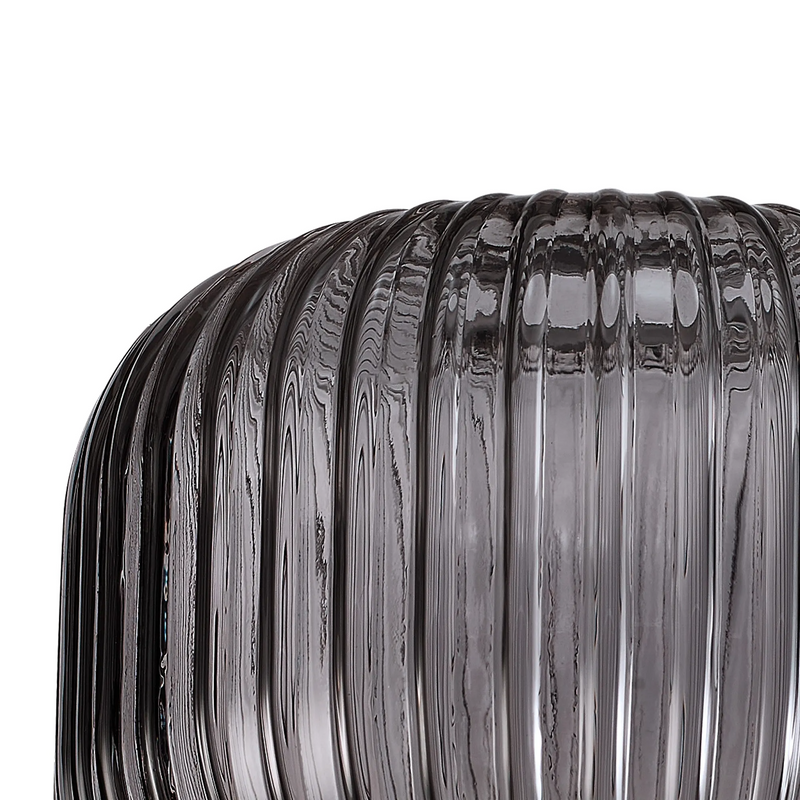 Load image into Gallery viewer, C-Lighting Chisel 16x13cm Pumpkin Shaped Ribbed Glass, Smoked - 57247
