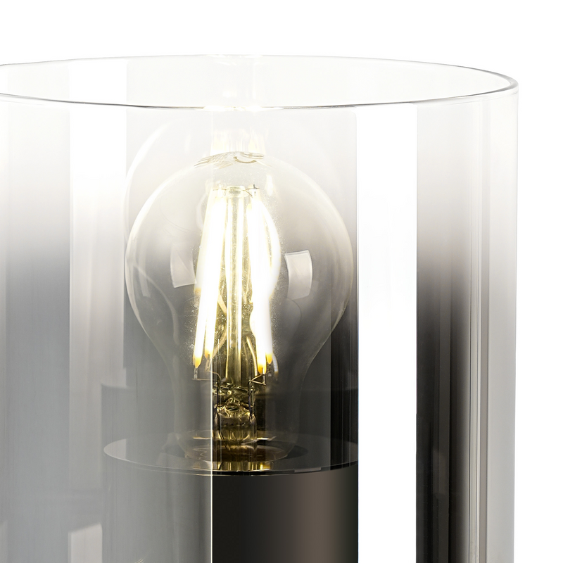 Load image into Gallery viewer, C-Lighting Bridge Table Lamp, 1 Light Table Lamp E27, Polished Nickel/Black/Smoke Fade Glass - 61018
