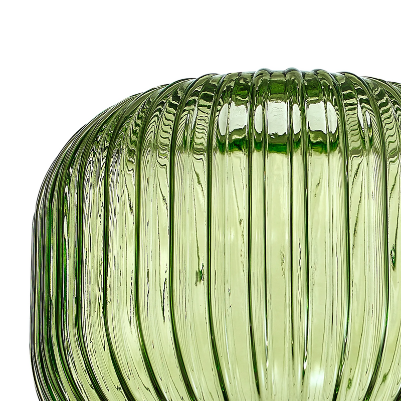 Load image into Gallery viewer, C-Lighting Chisel 16x13cm Pumpkin Shaped Ribbed Glass, Green - 57244
