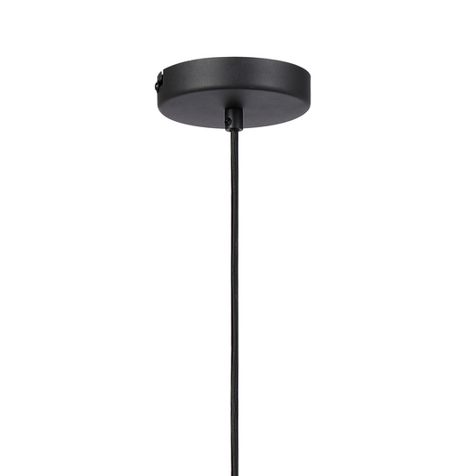 C-Lighting Hektor Single Pendant With 23cm x 18cm Shade, 1 Light E27, Sand Black/Smoke Faded Glass Shade  -