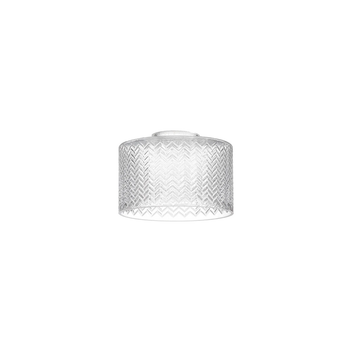 C-Lighting Budapest 170mm x 110mm Clear Chevron Pattern Drum Glass Shade - 61627