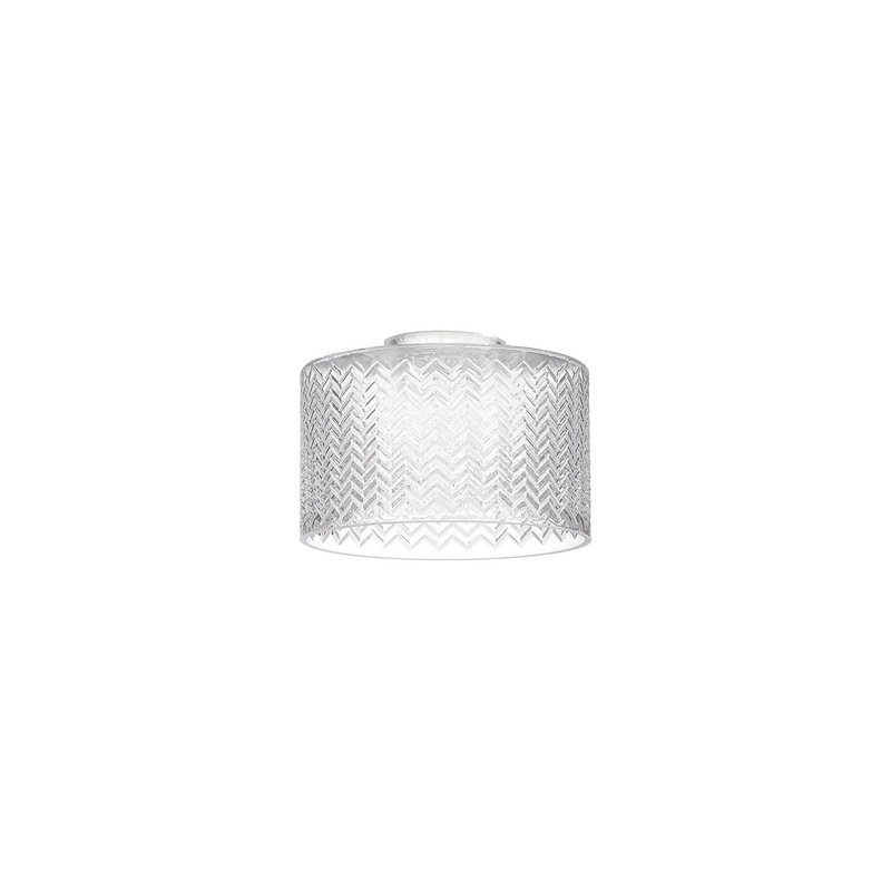 Load image into Gallery viewer, C-Lighting Budapest 170mm x 110mm Clear Chevron Pattern Drum Glass Shade - 61627
