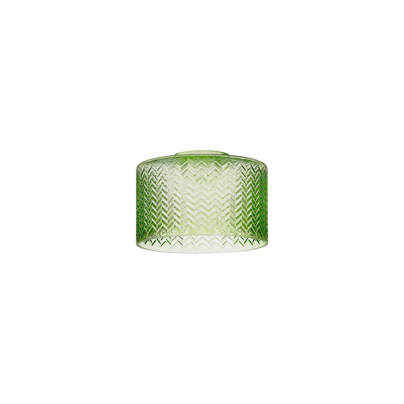 Load image into Gallery viewer, C-Lighting Budapest 170mm x 110mm Green Chevron Pattern Drum Glass Shade - 61629
