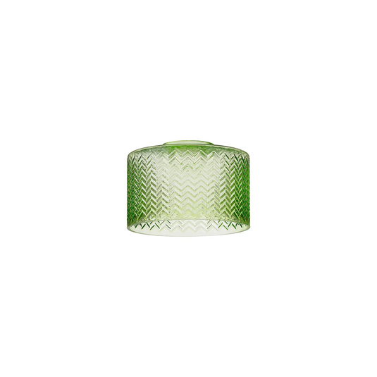 C-Lighting Budapest 170mm x 110mm Green Chevron Pattern Drum Glass Shade - 61629