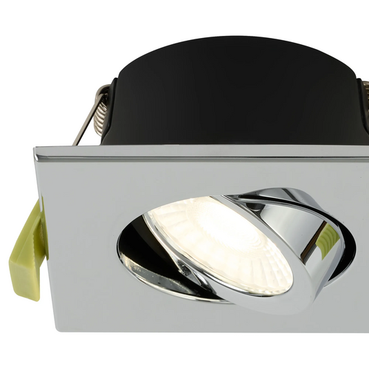 C-Lighting Molly 4/6/8W, Triac Dimmable 4CCT LED Fire Rated Downlight, Chrome Square Tilt - 72993