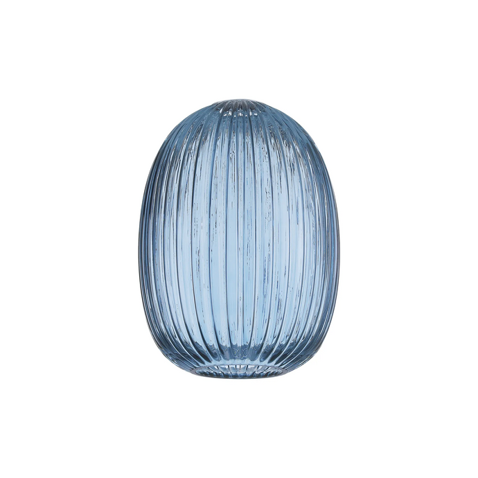 C-Lighting Chisel 20cm Almond Ribbed Glass, Petrol Blue - 52399