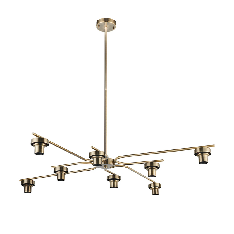 Load image into Gallery viewer, C-Lighting Budapest Antique Brass 8 Light E27 Fixed Linear Pendant (FRAME ONLY), Suitable For A Vast Selection Of Glass Shades - 61650

