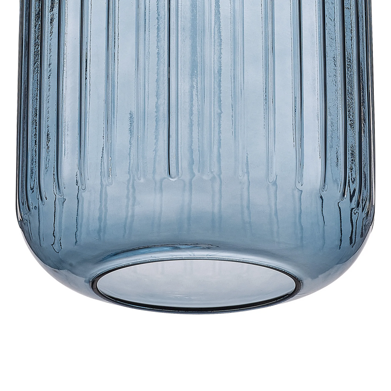 Load image into Gallery viewer, C-Lighting Budapest 200mm x 255mm Petrol Blue Ribbed Cylinder Glass Shade  - 58246
