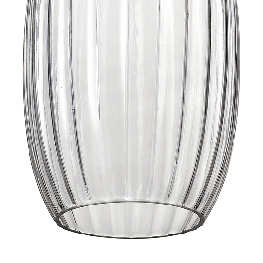 C-Lighting Budapest 180mm x 290mm Clear Ribbed Tubular Glass Shade  - 57211