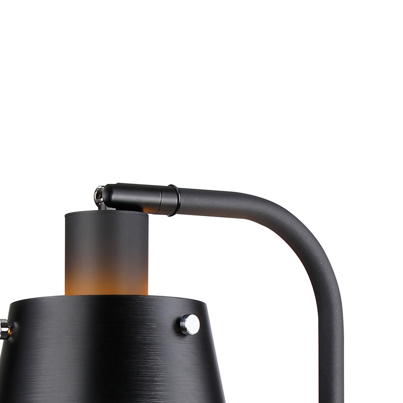 Load image into Gallery viewer, C-Lighting Hektor Table Lamp With 16cm x 14cm Shade, 1 Light E27, Sand Black/Black/Gold Metal Shade - 60837
